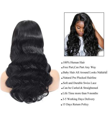 18 Body Wave Lace Front Wig - 4x4 Closure Human Hair for Black Women | 150% Density Pre-Plucked Brazilian Virgin Hair - Buy Online on GoSupps.com