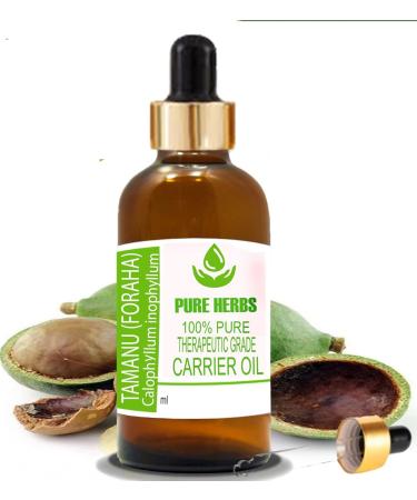 Pure Herbs Tamanu Oil 30ml - Pure & Natural Therapeutic Grade Carrier Oil with Dropper for Skin & Hair Care - Buy Online on GoSupps.com