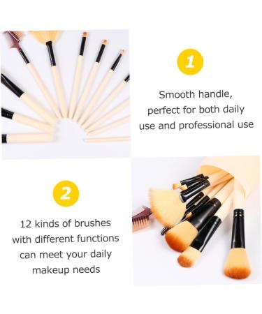 Set of 12 make-up make-up mixing eyebrow brush eyeshadow brush mixing brush kit make-up brush kit powder brush face make-up brush flour - Buy Online on GoSupps.com