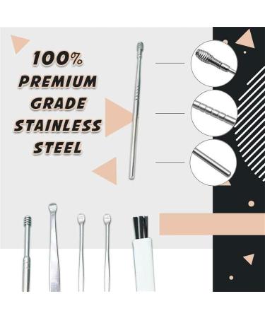 6 Ear Pick Earwax Removal Kit Ear Wax Removal Tool Set-Ear Pick Cleaning Dental Tools with Cleaning Brush and Storage Box - Buy Online on GoSupps.com