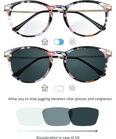 Buy LifeArt Bifocal Reading Glasses - Transition Photochromic Sunglasses Oval Frame Anti Glare +0.00/+2.00 Magnification Floral Design International Shipping - Buy Online on GoSupps.com