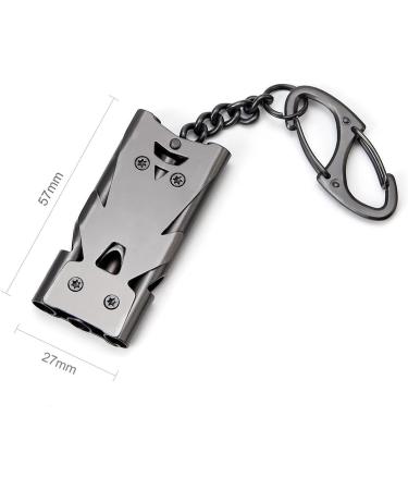 Binboll Stainless Steel Emergency Whistle Keychain - High Decibel Three Tubes Whistle for Safety and Self Defense - Buy Online on GoSupps.com