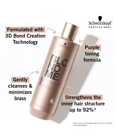 BlondMe Cool Blondes Neutralizing Shampoo - 300ml - Purple Toning Pigments - Eliminates Yellow Tones & Brassiness - Buy Online on GoSupps.com