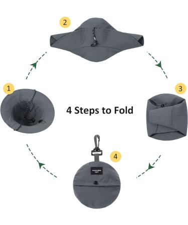 Zando Waterproof Bucket Hat for Men and Women - Packable Outdoor Fishing and Hiking Sun Hat with UV Protection, Black - Buy Online on GoSupps.com