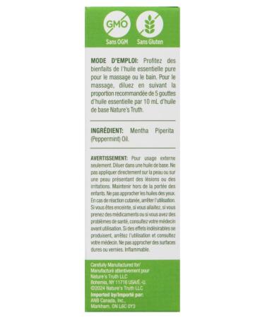 Nature's Truth Essential Oil 100% pure Peppermint Oil 1 Count - Buy Online on GoSupps.com