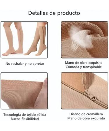 Compression Stockings with Zipper | Knee High Breathable Open Toe | Improve Blood Circulation & Fatigue Relief for Women (L-XL) - Ideal for Sports - Buy Online on GoSupps.com
