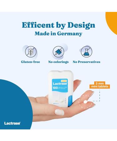 Lactrase Tablet Dispenser #1 Lactase Brand in German Pharmacies Original 3 300 FCC Lactase Units 100 Fast-Acting Pills for Lactose Intolerance Enjoy Dairy Again 100 Count (Pack of 1) - Buy Online on GoSupps.com