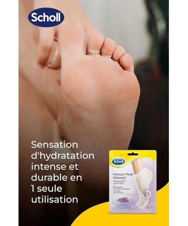 SCHOLL Pack of 3 x 4 Pairs of Relaxing Foot Masks Lavender for Dry Skin - Buy Online on GoSupps.com