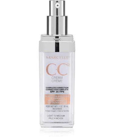 Marcelle CC Cream SPF 35 Light to Medium Complete Correction & BB Cream Beauty Balm Light to Medium Tinted Moisturizer Light to Medium CC Cream + BB Cream - Buy Online on GoSupps.com