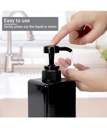 6 Pack Black Shampoo & Conditioner Dispenser Bottles - 4x 22 Oz & 2x 8 Oz Square Pump Bottles for Lotions, Shampoo, Body Wash - Refillable Plastic Bottles - Buy Online on GoSupps.com