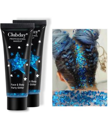 2 Pack Glitter Gel - Chunky Sequin Face Hair Nail & Lip Shimmer for Festivals & Parties | Lasting Sparkling Eyeshadow Liquid - Buy Online on GoSupps.com