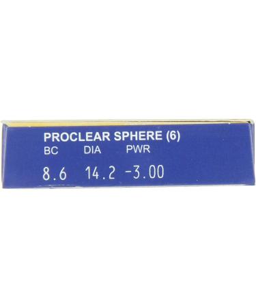 Proclear Spheric Monthly Soft Lenses - 6 Pack | BC 8.6 mm | DIA 14.2 | -3.00 Diopters - International Shipping Available - Buy Online on GoSupps.com