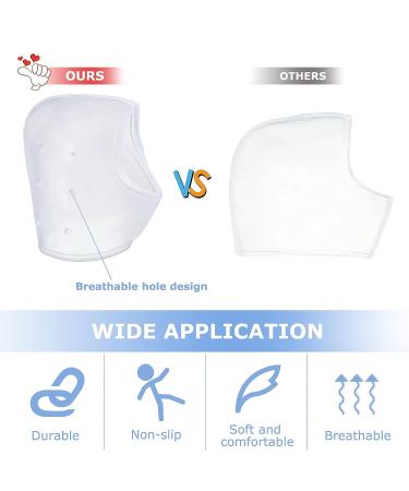 4 Pairs Gel Heel Protectors for Plantar Fasciitis & Heel Pain Relief - Breathable Cushion Sleeves for Cracked Heels (White & Black) - Buy Online on GoSupps.com