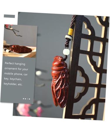 Exceart Wooden Handle Key Rings - Chinese Chain Pendant Unique Wood-Carved Mobile Accessories Cell Phone & Car Keychains Handbag Decorations - Buy Online on GoSupps.com