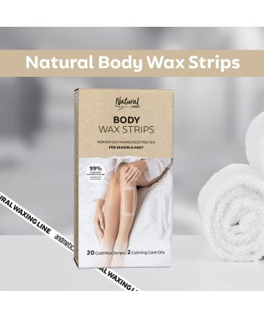 Andmetics Natural Body Cold Wax Strips | 99% Natural Ingredients | Polyethylene & Paraffin Free | Smooth Skin Up to 4 Weeks | Suitable for All Skin Types - Buy Online on GoSupps.com