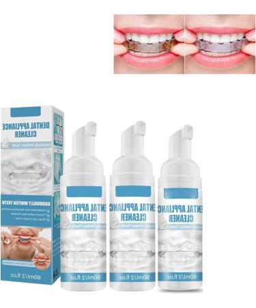 Mousse nettoyante pour appareils buccaux proth ses dentaires prot ge-nuits dispositifs de retenue et aligneurs combat la mauvaise haleine 60 ml (3pcs) 3 Pi ces.