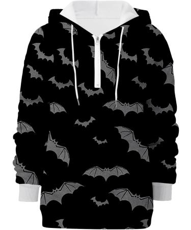Halloween Costumes Casual Long Sleeved Zippered Tie Hat Sweater Heavy Hoodies for Women Black Small - Buy Online on GoSupps.com
