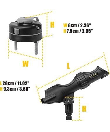 HITORHIKE Universal 360-Degree Adjustable Fishing Rod Holder Kit for Kayak & Boat - Includes Powerlock Rod Holder & Basic Mount - Buy Online on GoSupps.com