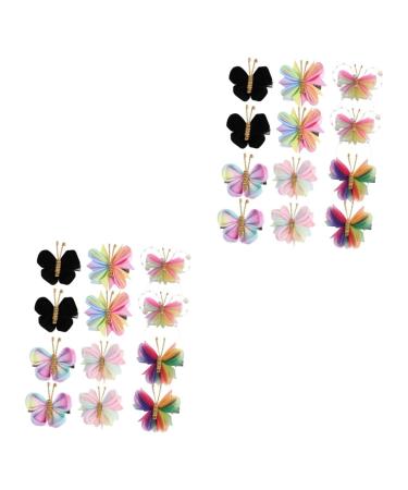 Beaupretty 12 Pairs Hair Barrettes Mini Hair Claw Clips Hair Accessories Hair Small Clips Pink Bows for Hair Clips for Hair Pin Fabric Child Little Girl Issue Card