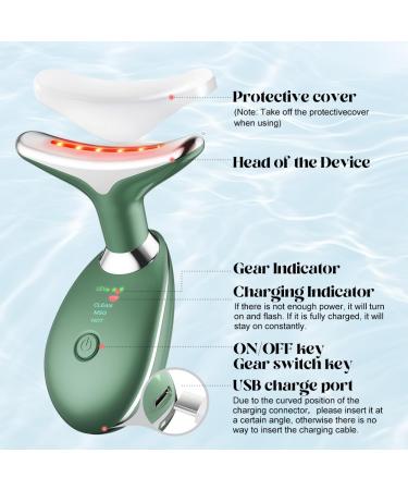 Neck Face Massager - 3 Color Modes & Vibration Facial Sculpting Tool (Green) | Shop Internationally - Buy Online on GoSupps.com