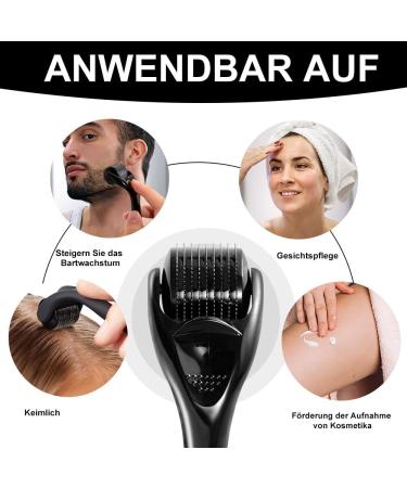 Dermaroller Beard Roller 0.5 mm Needle Roller Beard Roller for Beard Growth Microneedling Roller for Face and Body Needle Roller for Skin and Hair Care for Men and Women - Buy Online on GoSupps.com
