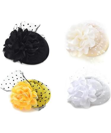 amangul Teenagers Hair Clip with Flower Decor Top Hat Shape Hairpin Colorful Hair Clip for Taking Photo Hairpins for Woman Girl(Red) - Buy Online on GoSupps.com