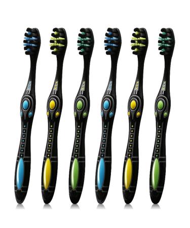 Zumaha loose toothbrush with medium -hard bristles portable and independent packaging hand toothbrush pack with 6 toothbrushes clean