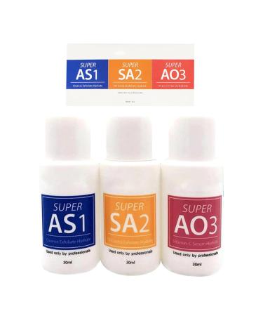 Utapossin Water Peeling Hydrofacial Skincare Concentrated Facial Cleansing Serum Concentrated Solution Anti-Wrinkle Serum Dermabrasion for Oily and Acne Skin (3 x 30 ml)