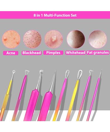 Glamne Blackhead Remover Pimple Popper Kit - Rosy Yellow Acne Comedone Extractor Tools - Buy Online on GoSupps.com