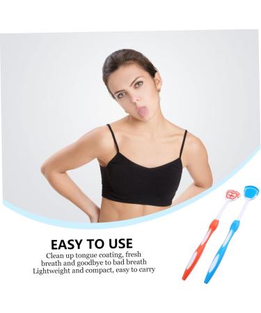 Partykindom 6-Pack Tongue Cleaning Brush - Halitosis Tongue Scraper - Metal Hygiene Tool - Orange & Blue - Buy Online on GoSupps.com