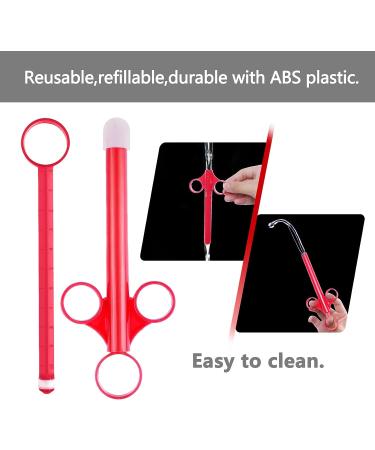 Lube applicator for Women Men with Smooth Rounded tip & Cap No Sharp Edges Reusable Easy to use/Clean Dosage Markings 10ml Scales (Blue & Red) - Buy Online on GoSupps.com