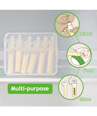 Haakaa Colostrum Collector Set - Reusable Silicone Breastfeeding Aid | 12 PK 0.1oz/4ml | Includes Clear Storage Cases & Cotton Wipes - Buy Online on GoSupps.com
