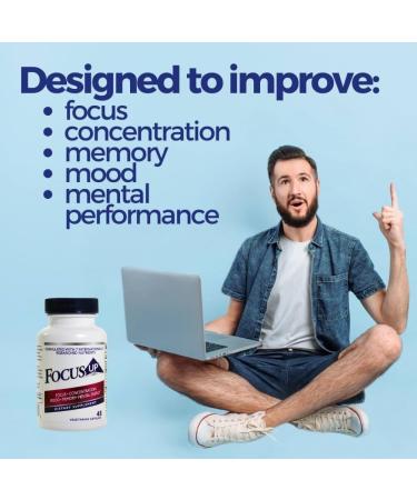 FocusUP Brain & Energy Support Supplement Natural Nootropic Capsules with Acetyl L-Carnitine Rhodiola DMAE & Huperzine-A | Supports Focus Memory Mood & Mental Clarity | 45 Sugar-Free Capsules Natural Berry Flavors 45  - Buy Online on GoSupps.com