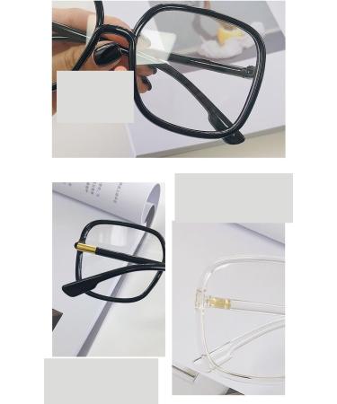 Square Blue Light Blocking Retro Oversized Reading Glasses - Anti-UV +300 Black Eyewear - Buy Online on GoSupps.com