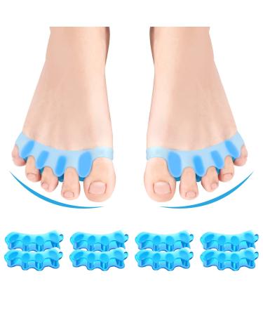 8 PCS Professional Toe Separators. Juzure Silicone Toe Spacers to Correct Bunions and Restore Toes to Their Original Shape for Women Men. Toe Correctors/Toe Straightener/Toe Stretcher/Toe Spacers
