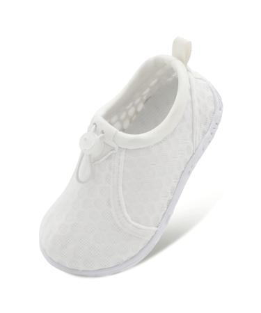 XIHALOOK Toddler Boys Girls Water Sport Shoes Kids Quick Dry Aqua Skin Barefoot for Beach Swim Pool 6 Toddler 1 All White