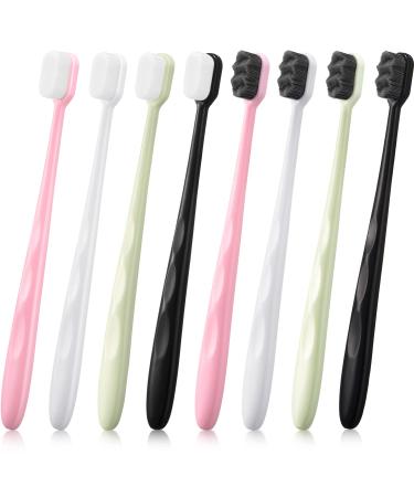 8 pieces extra soft toothbrush soft bristle toothbrush for adults micro nano tooth silk bristle toothbrush for fragile teeth mouth rubber recession flat and wavy heads