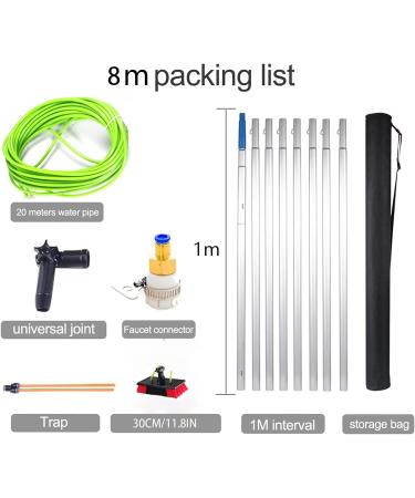 5-12m(16.5-39.5Foot) Extension Pole Window Washer Combo Telescopic Pole Window Cleaning Extension Pole for Cleaning Windows(30cm Brush 8m pole) 55cm Brush Head 7M/24FT - Buy Online on GoSupps.com