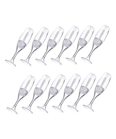 12pi ces Flacons de Gloss Vides Plastique Transparent Lot de Tubes de Gloss Rechargeables avec Pinceau pour Application Uniforme