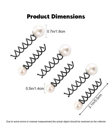 3 Pairs Lovely Artificial Pearl Spiral Hair Pins for Women - DIY Bun Hair Style - Buy Online on GoSupps.com