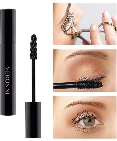 Waterproof Black Mascara 4D Silk Fiber Lash Mascara Mascara Volume and Length No Clumping Easy to Apply & Smudge-Proof Voluminous Mascara Long-Lasting Eye Makeup 0.24 Fl Oz(01 Black) - Buy Online on GoSupps.com