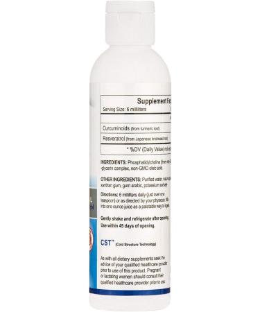 Liposomal Curcumin/Resveratrol Supplement 6 fl.oz - Powerful Antioxidant and Anti-Inflammatory Blend - Buy Online on GoSupps.com