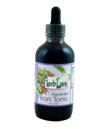 Herb Lore Iron Tonic Tincture - 4 fl oz - Liquid Iron Drops for Women & Kids - Natural Non Constipating Iron Supplement - Herbal Vegan Iron Supplement