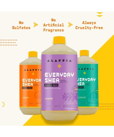 Alaffia Everyday Shea Lavender Bubble Bath - 2 Pack, 32 Fl Oz Each | Cleanse, Soothe & Moisturize | Fair Trade Shea Butter, Vegan, Cruelty Free - Buy Online on GoSupps.com