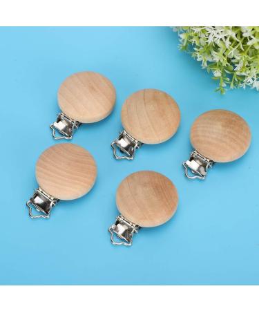 Charming Beech Wood Baby Pacifier Clips - Set of 5 - Cute & Durable Holders (3 cm) - Buy Online on GoSupps.com