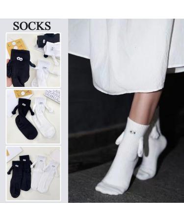 RJSQAQE Couple Holding Hands Magnetic 3D Doll Mid-Tube Socks | Unisex Funny Black Sock Onesize - Buy Online on GoSupps.com