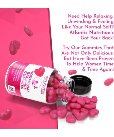 Hormonal Balance & PMS Relief Gummies - Alleviate Cramps, Bloating, Mood Swings - Formulated with Cranberry, Dong Quai, Chasteberry - Menstrual Cramp Relief - Buy Online on GoSupps.com