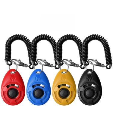pengxiaomei 4 Pcs Dog Training Clicker Pet Training Clickers Set with Wrist Strap for Train Dog Cat Bird or Other Pets