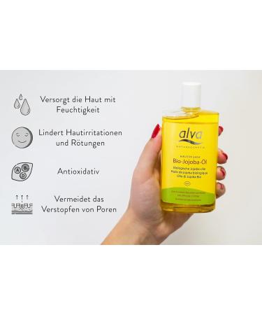 ALVA NATURE COSMETICS Jojoba Oil 125 ml - 100% Natural Vegan Hair & Body Care - Moisturizing Skin & Nail Oil Sustainable & Certified - Buy Online on GoSupps.com