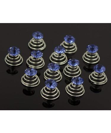 Vpang 20 Pcs Spiral Hair Pins Swirl Hair Twists Coils Hair Clips - Blue Rhinestone Crystal Metal Twist Hairpins for Wedding Bridal - Hair Accessories - Buy Online on GoSupps.com